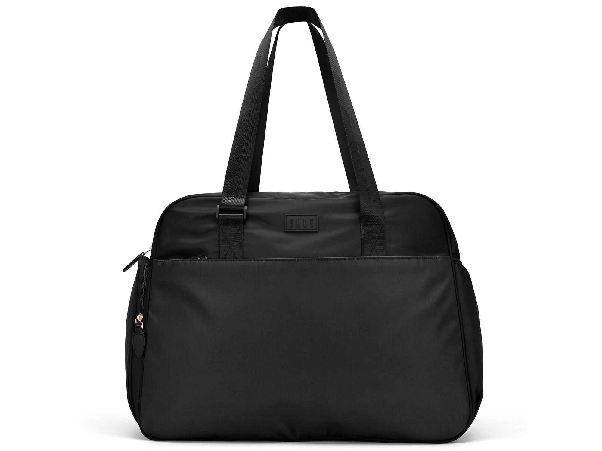 Alt View 4. Elle - ELLE Wayfarer 40L Monogram Weekender Duffel Bag | Black - Black.
