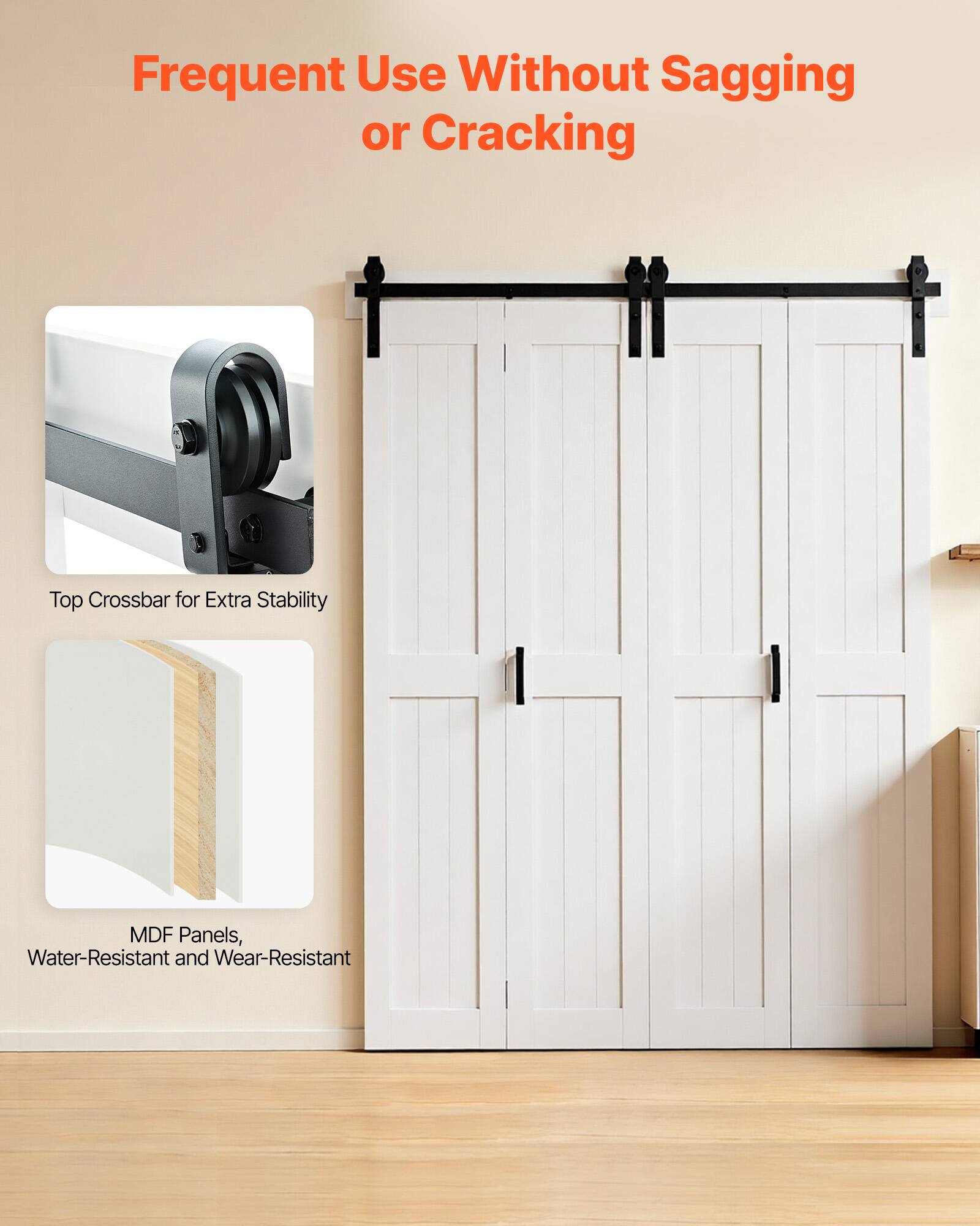 Frequent Use Without Sagging or Cracking

Top Crossbar for Extra Stability

MDF Panels, Water-Resistant and Wear-Resistant