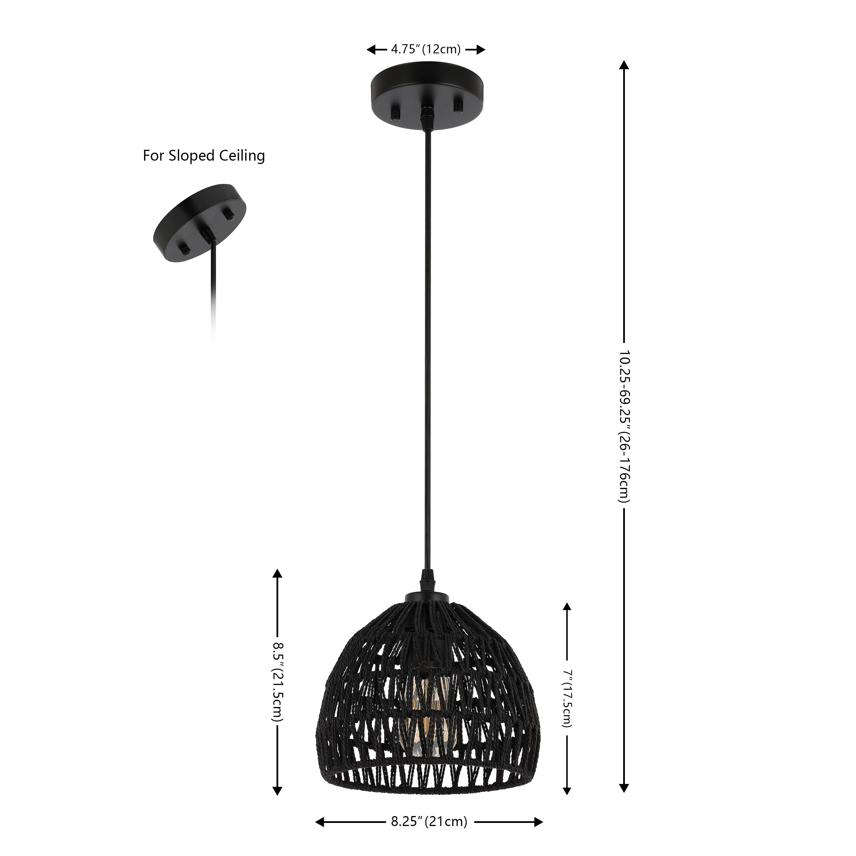 4.75" (12cm) For Sloped Ceiling  
10.25-69.25" (26-176cm)  
8.5" (21.5cm)  
7" (17.5cm)  
8.25" (21cm)