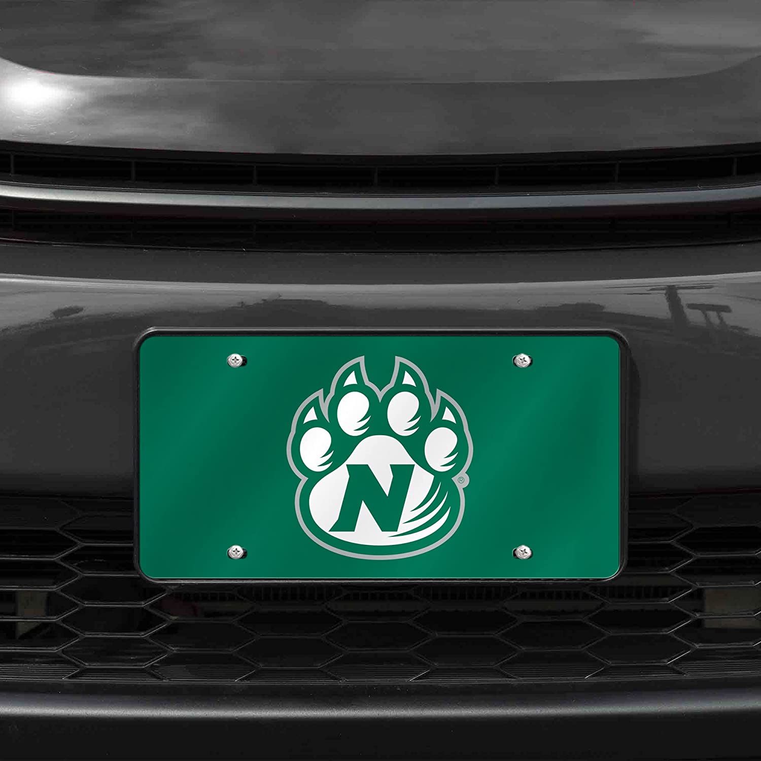 Alt View 1. Rico Industries - Northwest Missouri State Bearcats Green Mirrored Laser Cut License Plate Laser Tag - Multi.