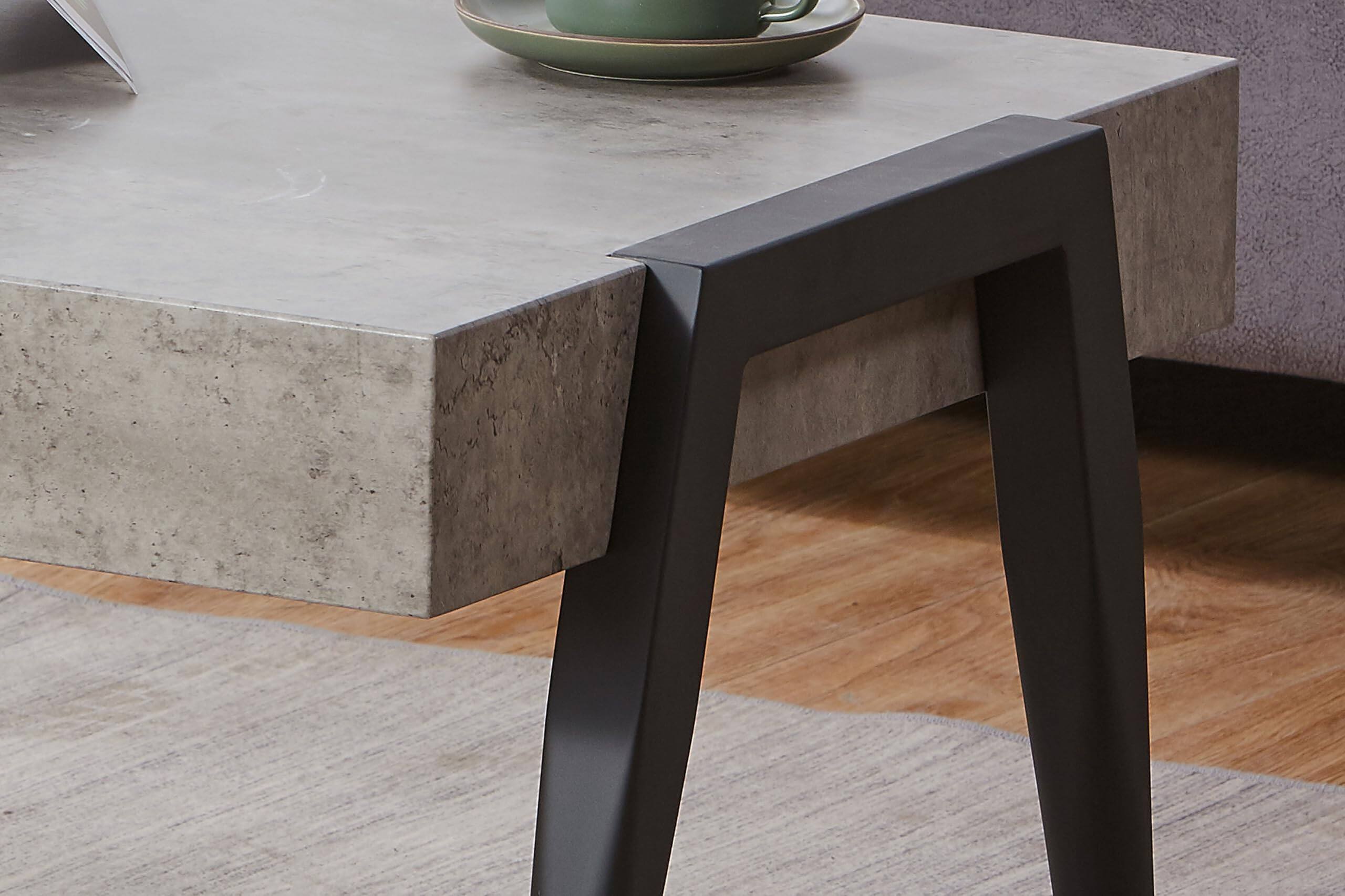 Back. Kings Brand Furniture - Kings Brand Furniture Camden Marble-Style Wood Coffee Table with Metal Legs, Center Table for Living Room - Grey.