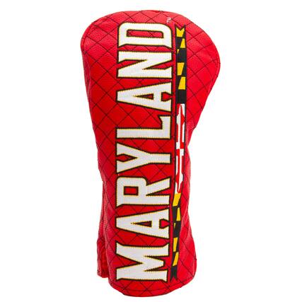 Front. Team Golf - Maryland Terrapins Quilted Driver Headcover - Multicolor.