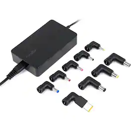 Premium 90W Universal Laptop Charger with Interchangeable Tips - Rocstor premium 90W Slim Universal laptop AC - Black