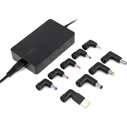 Front. Rocstor - Rocstor Premium 90W Universal Laptop Charger with Interchangeable Tips - Rocstor premium 90W Slim Universal laptop AC - Black.