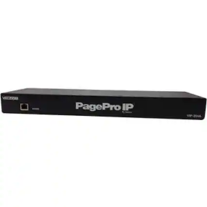 Front. Valcom - alltel PagePro VIP-201A SIP Paging Gateway - 1 x RJ-45 - 1U High - Rack-mountable, Desktop - Black.