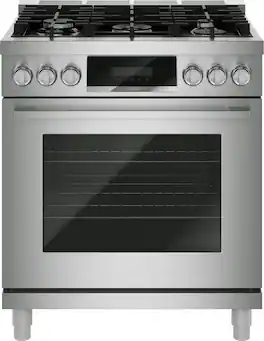Bosch - 500 Series 30in. Wide Industrial Style Gas Range with 6 Burners - Stainless Steel