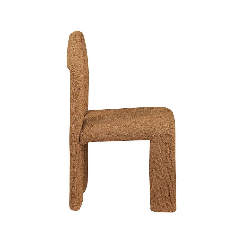 Alt View 2. Meridian Furniture - Bennett Saddle Boucle Fabric Dining Chair, Set of 2 - Brown.