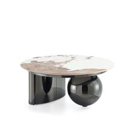 Manhattan Comfort - Laurel Modern Glam Sintered Stone Top Coffee Table - Black