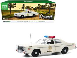 1975 Dodge Coronet "Hazzard County Sheriff" 1/18 Diecast Model Car by Greenlight - Cream