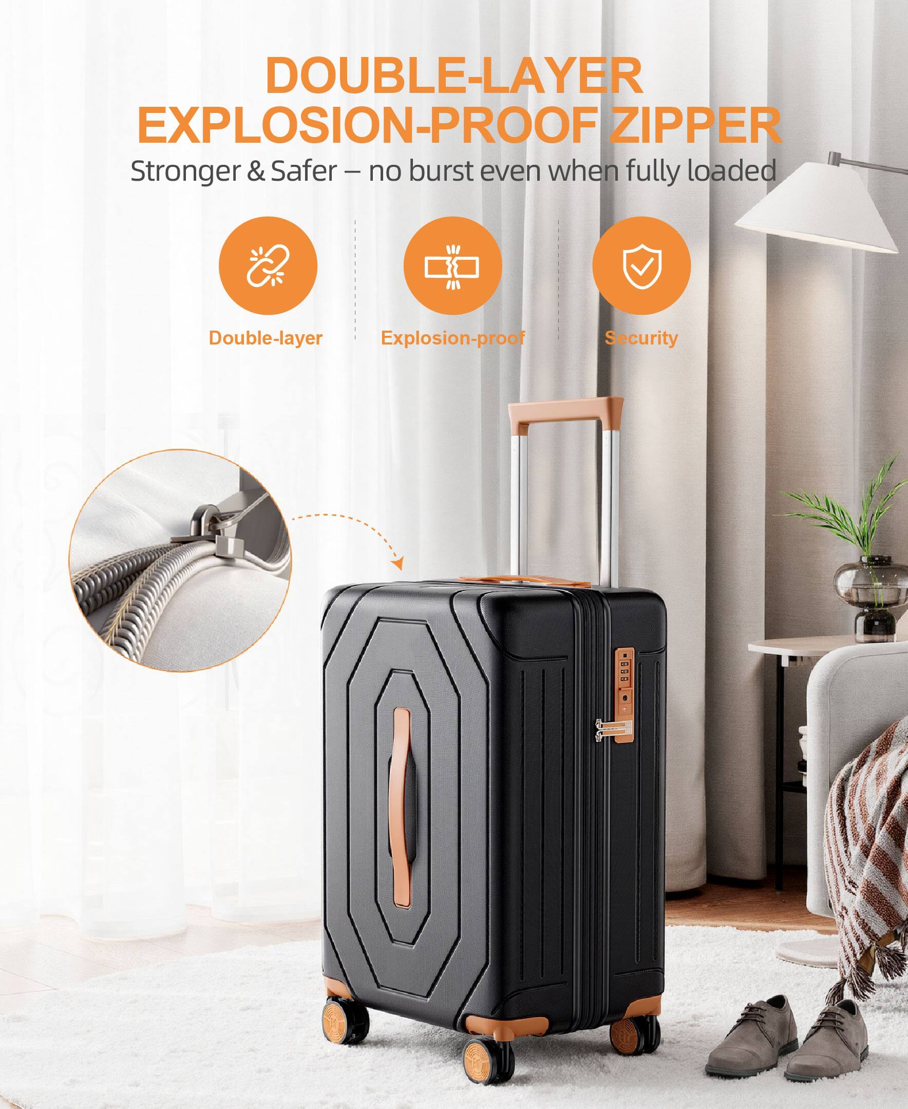 Sugift Luggage Set with Backpack 20 Inch Hardshell Carry On