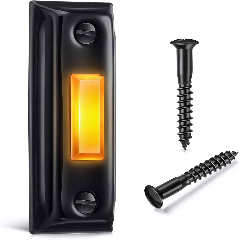 Schertz - LED Illuminated Wall Mounted Doorbell Push Buttons for Home - Black