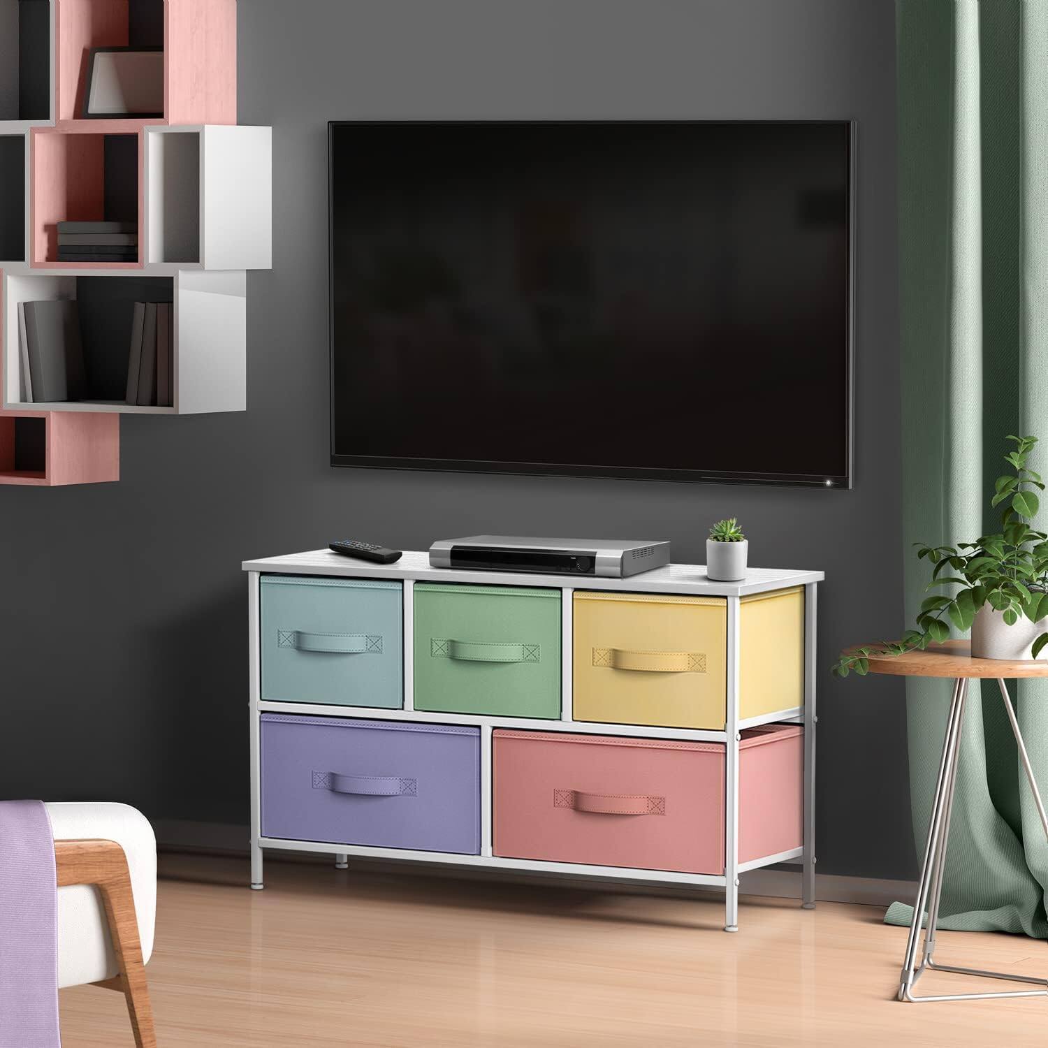 Angle. Sorbus - Sorbus Storage Cube Dresser with 5 Drawers - Pastel - Pastel.