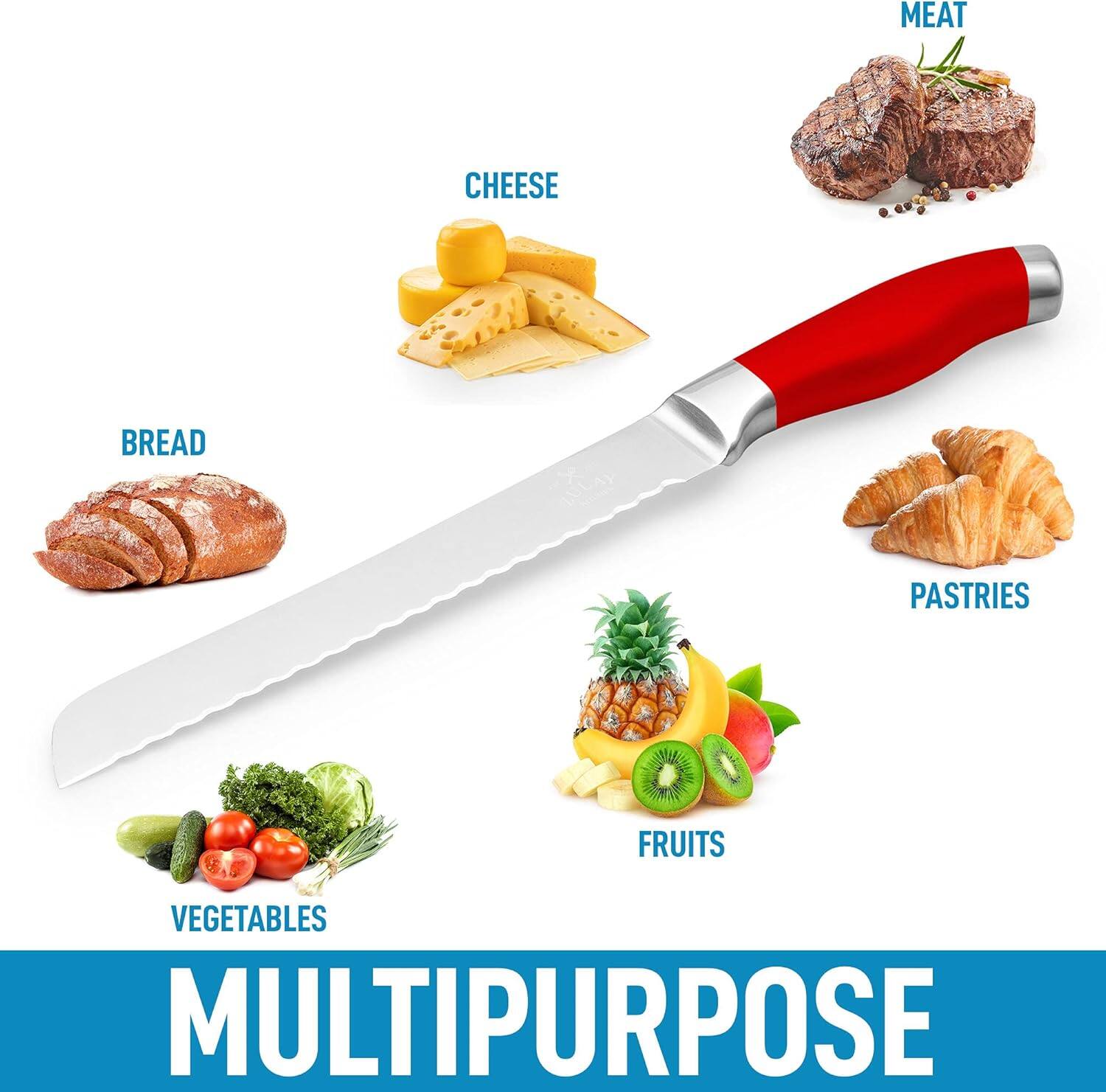 MEAT  
CHEESE  
BREAD  
PASTRIES  
FRUITS  
VEGETABLES  

MULTIPURPOSE