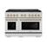 Front. ZLINE - ZLINE Autograph 48 in. Paramount Gas Range with 8 Burner DuoPro Cooktop w/ Champagne Bronze Accents (PSGRZ-48-CB) - Stainless Steel.