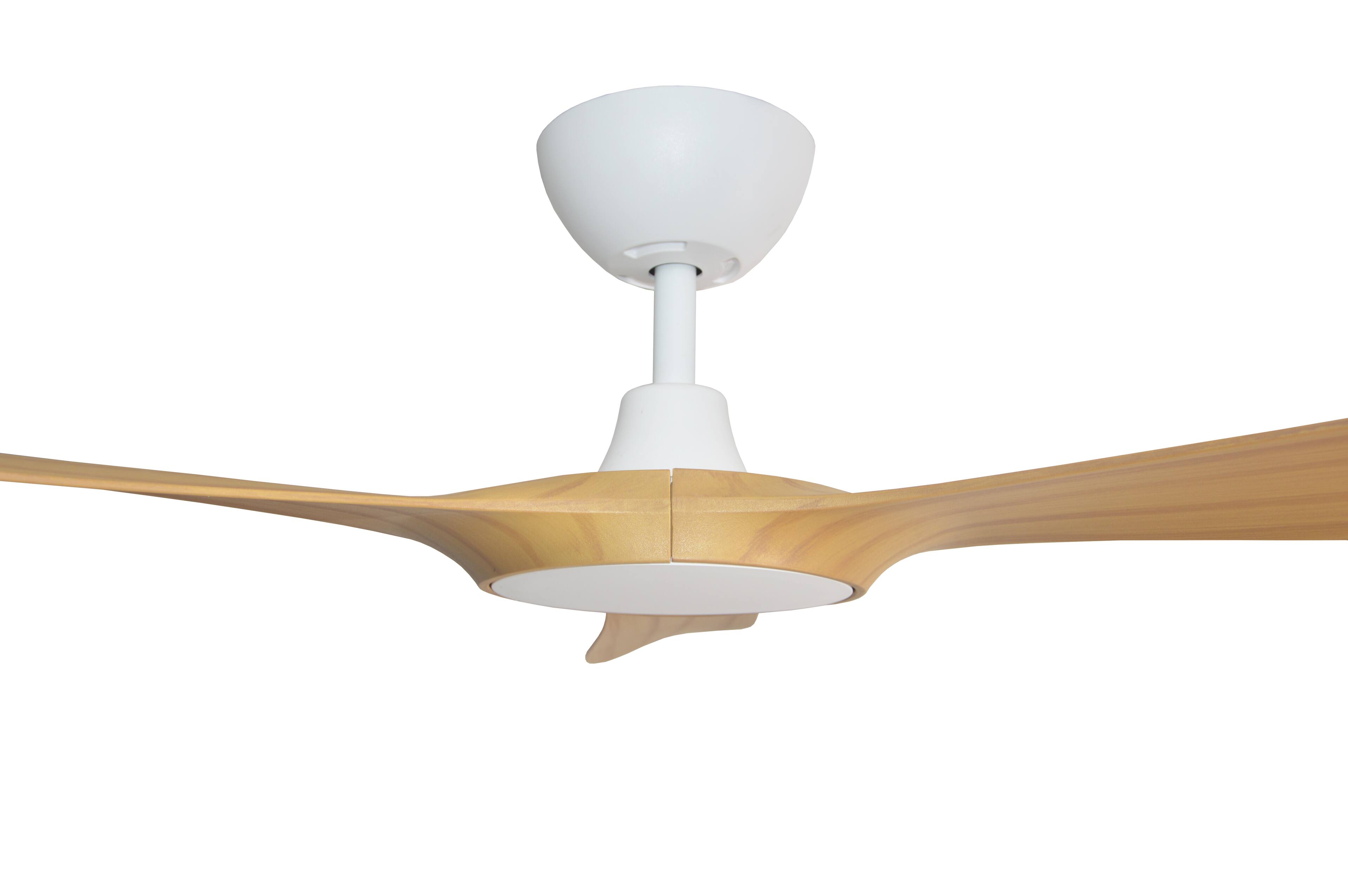 Alt View 2. ENLIGHT - 56" Smart Ceiling Fan, IP66 Outdoor/Coastal, Weather Resist, Efficient & Quiet DC Motor, Reverse Mode, Matter, 3 Blades - Bamboo Woodgrain.