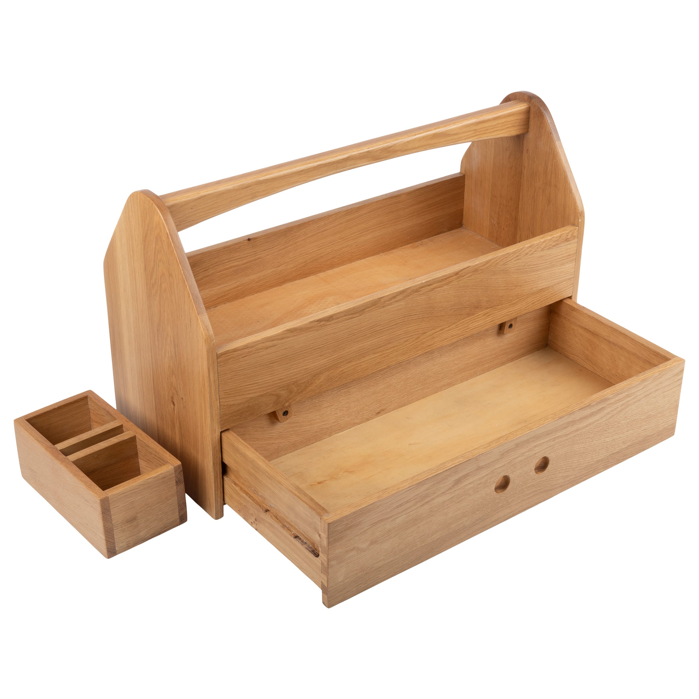 Kings County Tools - 22-Inch Wood Tool Box Caddy - Natural Wood