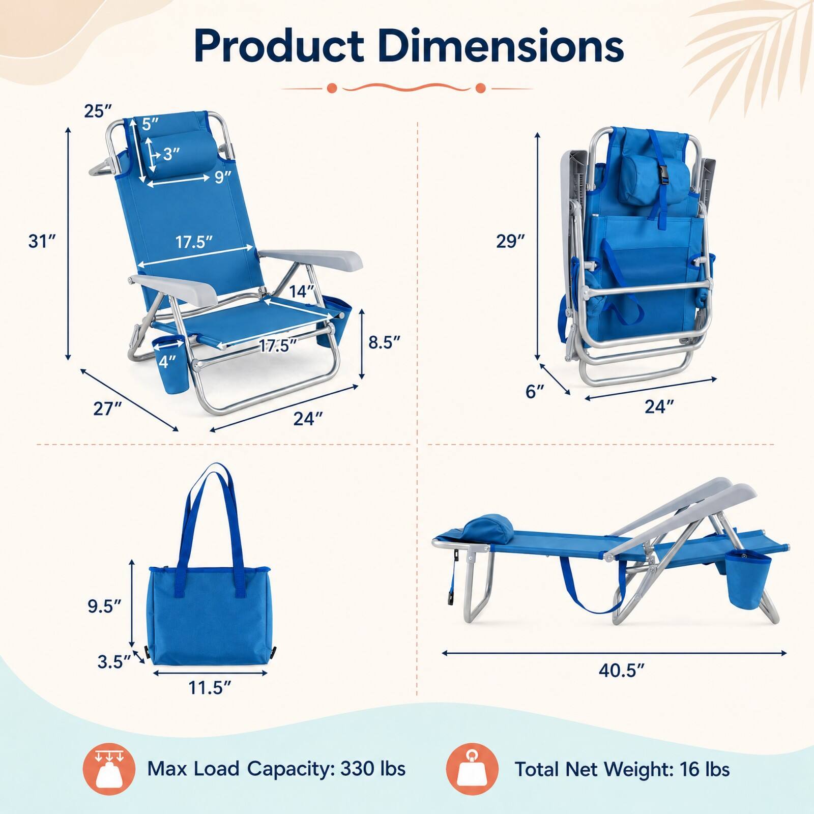 Product Dimensions
25" x 5" x 3" x 9" x 31" x 17.5" x 29" x 14" x 4" x 17.5" x 8.5" x 27" x 24" x 6" x 24" x 9.5" x 3.5" x 11.5" x 40.5"

Max Load Capacity: 330 lbs

Total Net Weight: 16 lbs