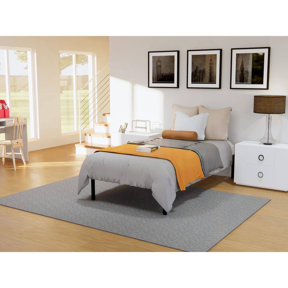 Alt View 3. East West Furniture - Norwich Modern Bed Frame with 4 Metal Legs - Magnificent Bed in Powder Coating Black Color - Black.