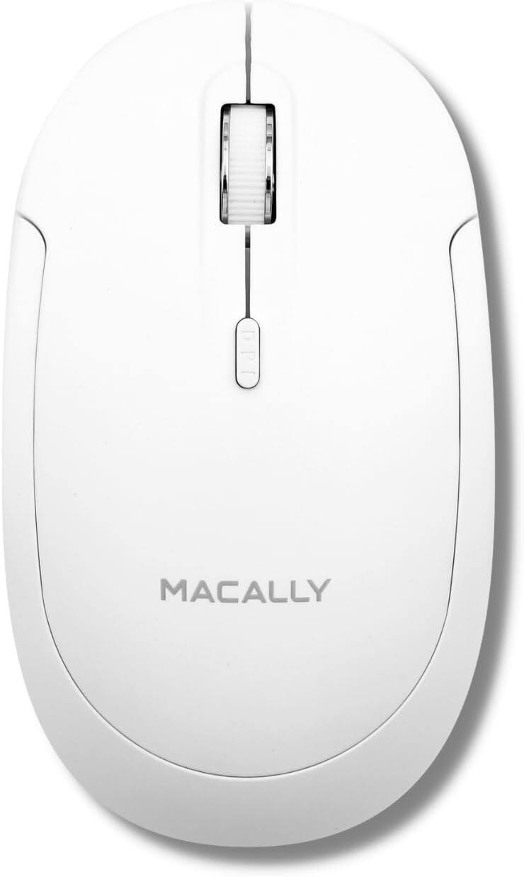 Alt View 6. Macally - Macally Wireless Bluetooth Mouse for Mac, MacBook Pro/Air, iPad, and PC - White - White.