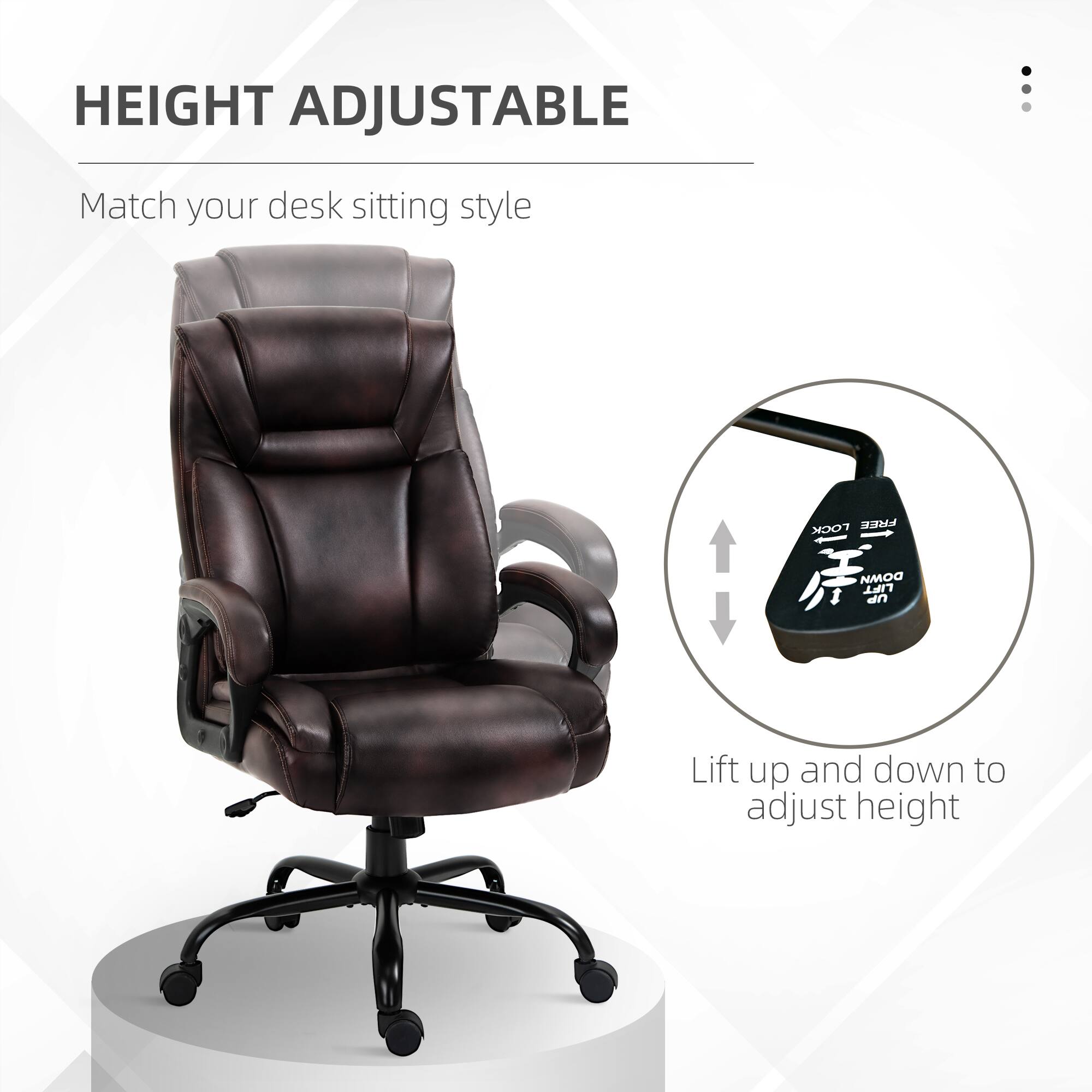 HEIGHT ADJUSTABLE
Match your desk sitting style
Lift up and down to adjust height