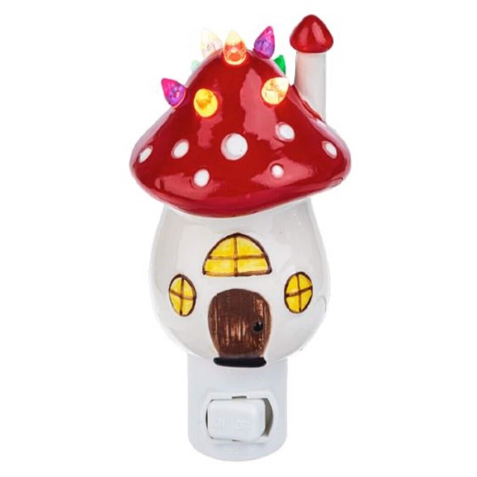 Ganz - Christmas Toad Stool Mushroom House Ceramic Plug in Night Light 5 Inch - Red price history on PriceWatchPro