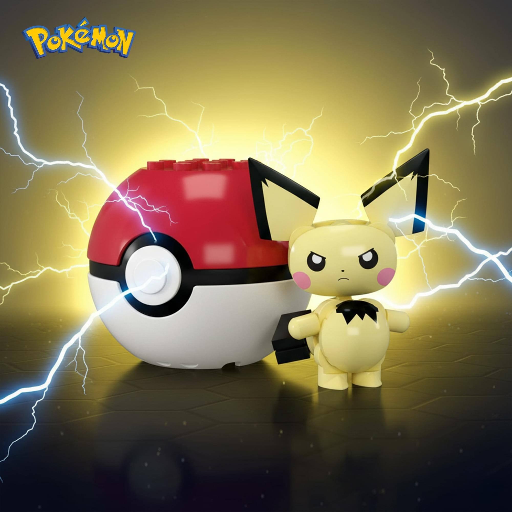 Alt View 2. Mattel - Pokemon MEGA Construx Pikachu Poke Ball 24-Piece Building Set - Multi-Colored.