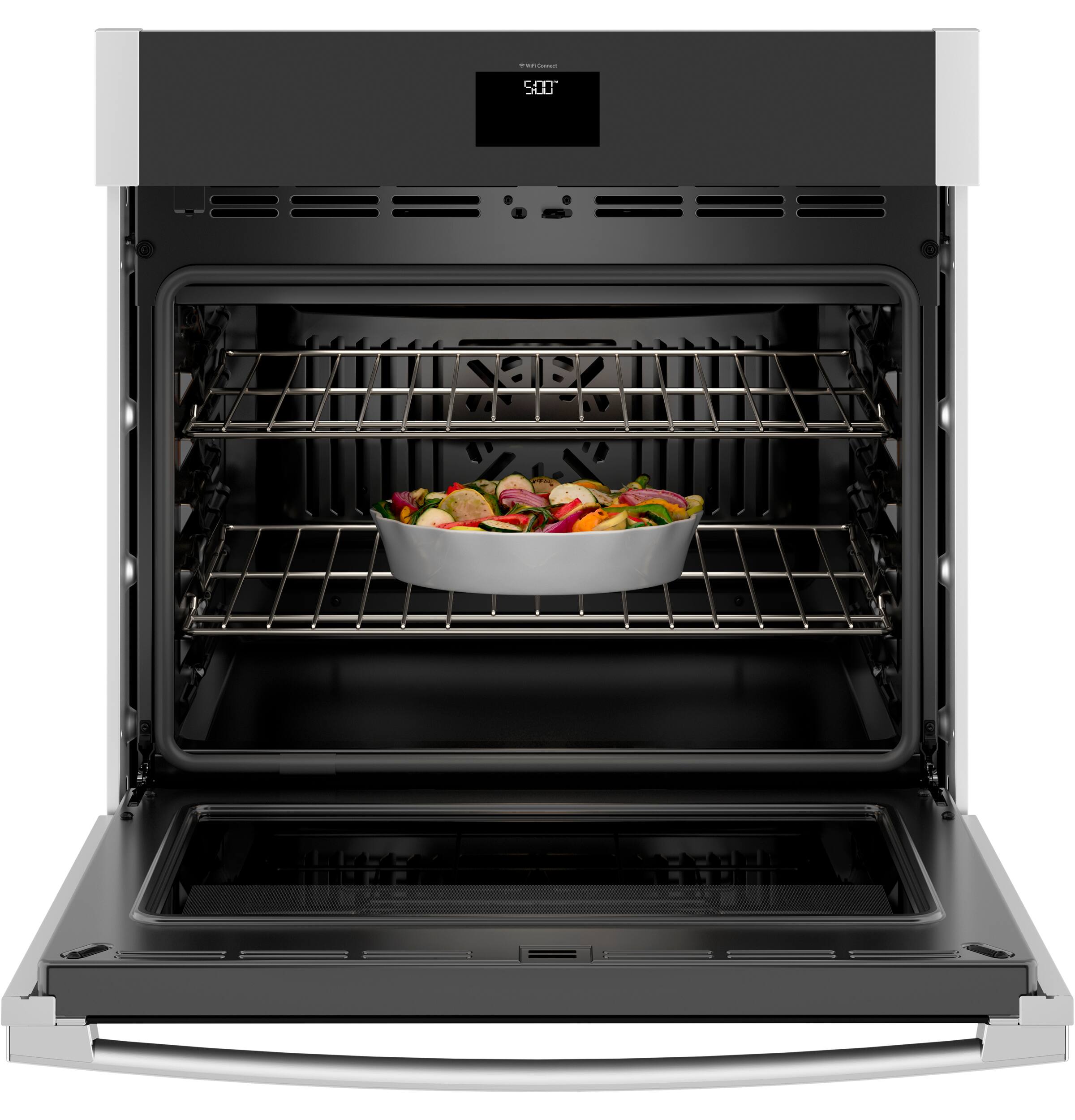 Alt View 12. GE - 30" Built-In Single Electric Convection Wall Oven with No Preheat Air Fry - Stainless Steel.