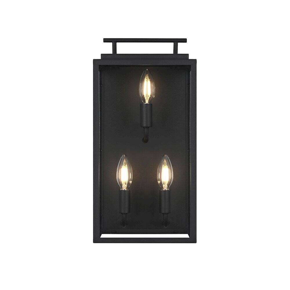 Back. Elegant Lighting - Valentin 8 Inch Outdoor Wall Sconce In Black - Black.