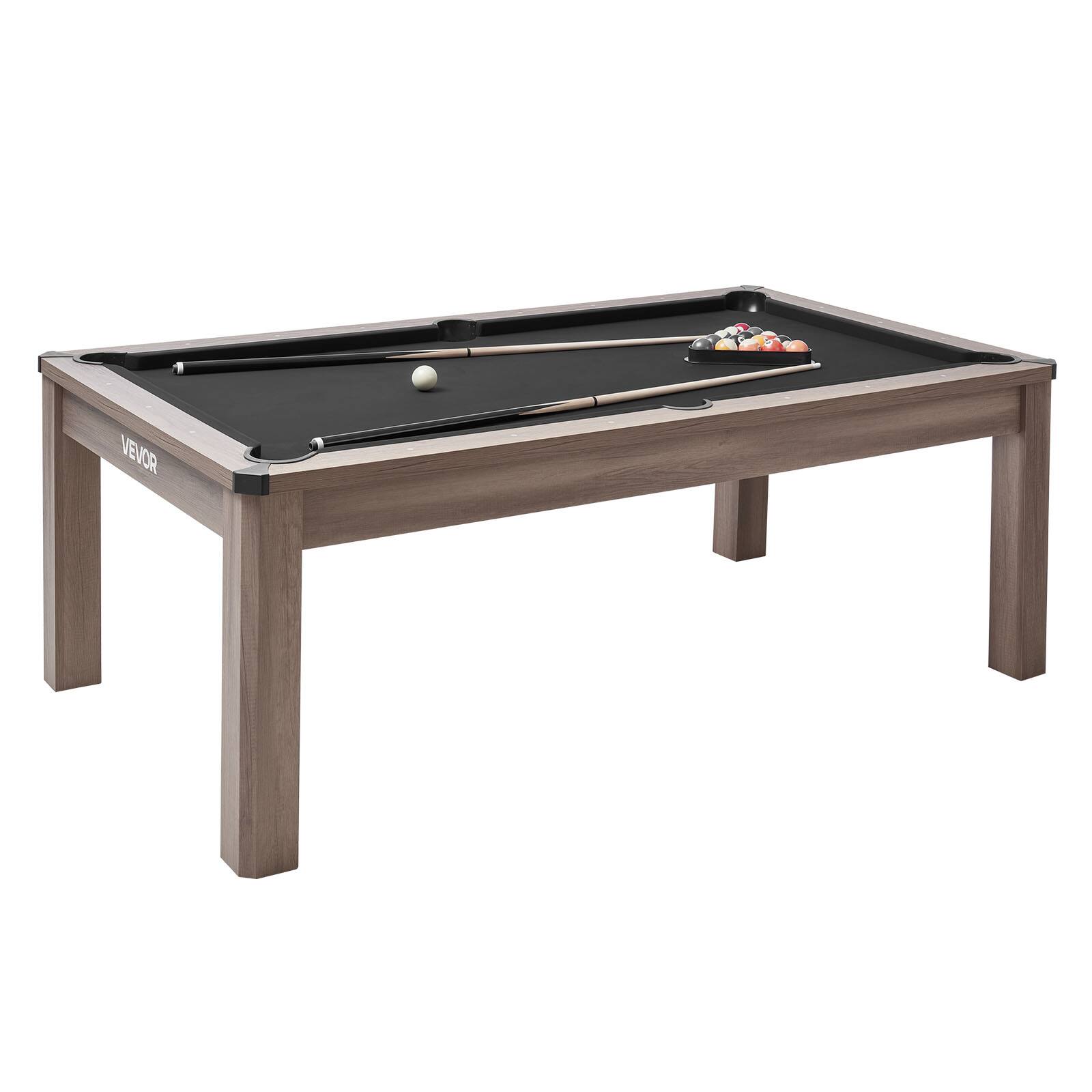 Alt View 5. VEVOR - 7ft Pool Table Combo Set, 3-in-1 Multi Game Billiards Tables with Dining Top and Ping Pong, 2 Benches - Grey.