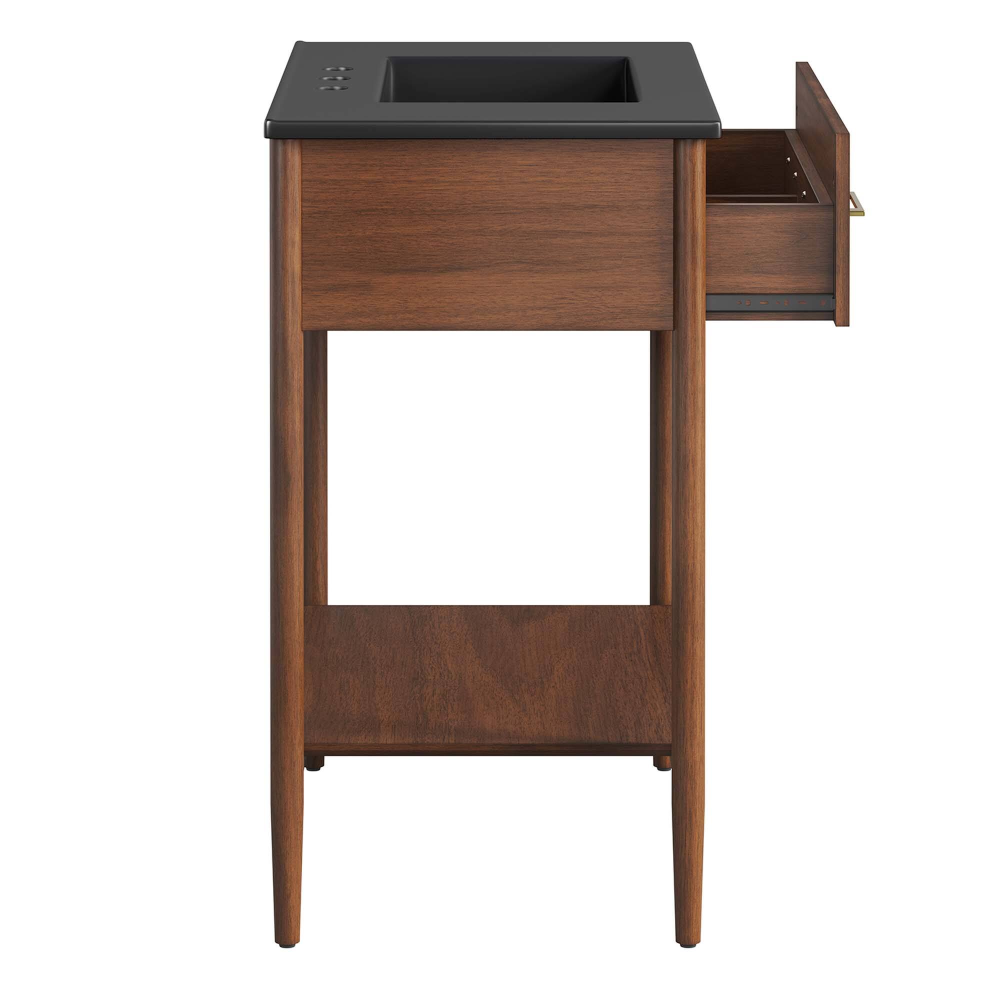 Alt View 5. Modway - Zaire Bathroom Vanity Basin Included by Modway - Walnut Black.