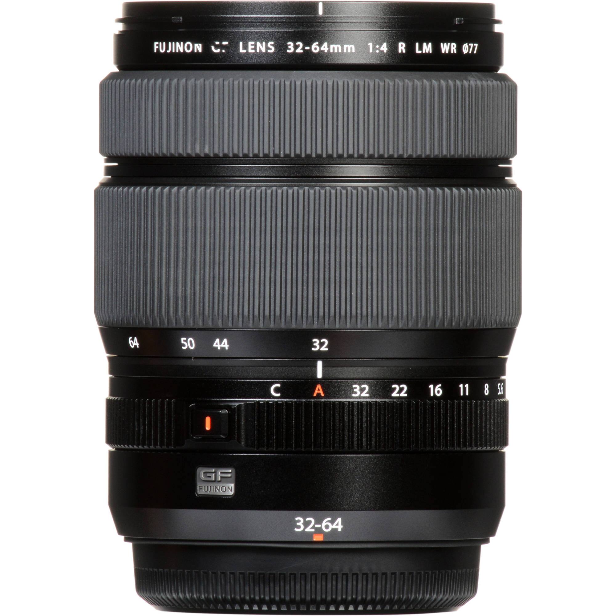 FUJINON LENS 32-64mm 1:4 R LM WR 077  
64 50 44  
32 I A 32 22 16 11 8 5.5  
GF  
FUJINON 32-64