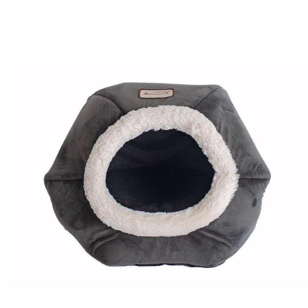 Alt View 1. Armarkat - Cat Bed Gray Velvet - Gray.