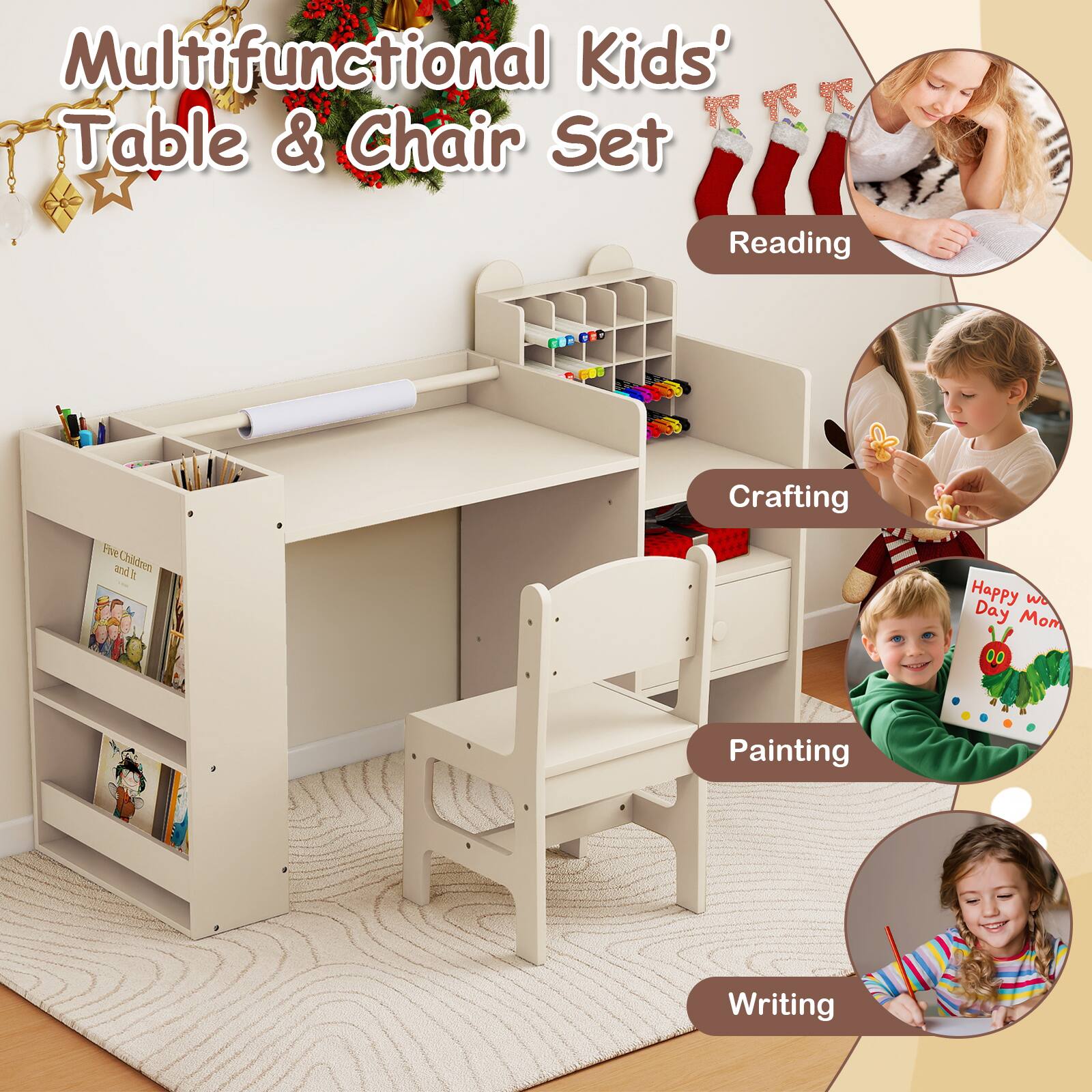 Multifunctional Kids' Table & Chair Set

- Reading
- Crafting
- Painting
- Writing