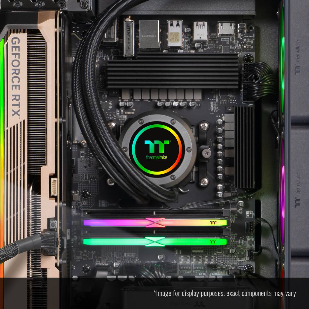 GEFORCE RTX

thermaltake E1

thermaltake E1

thermaltake 7

*Image for display purposes, exact components may vary