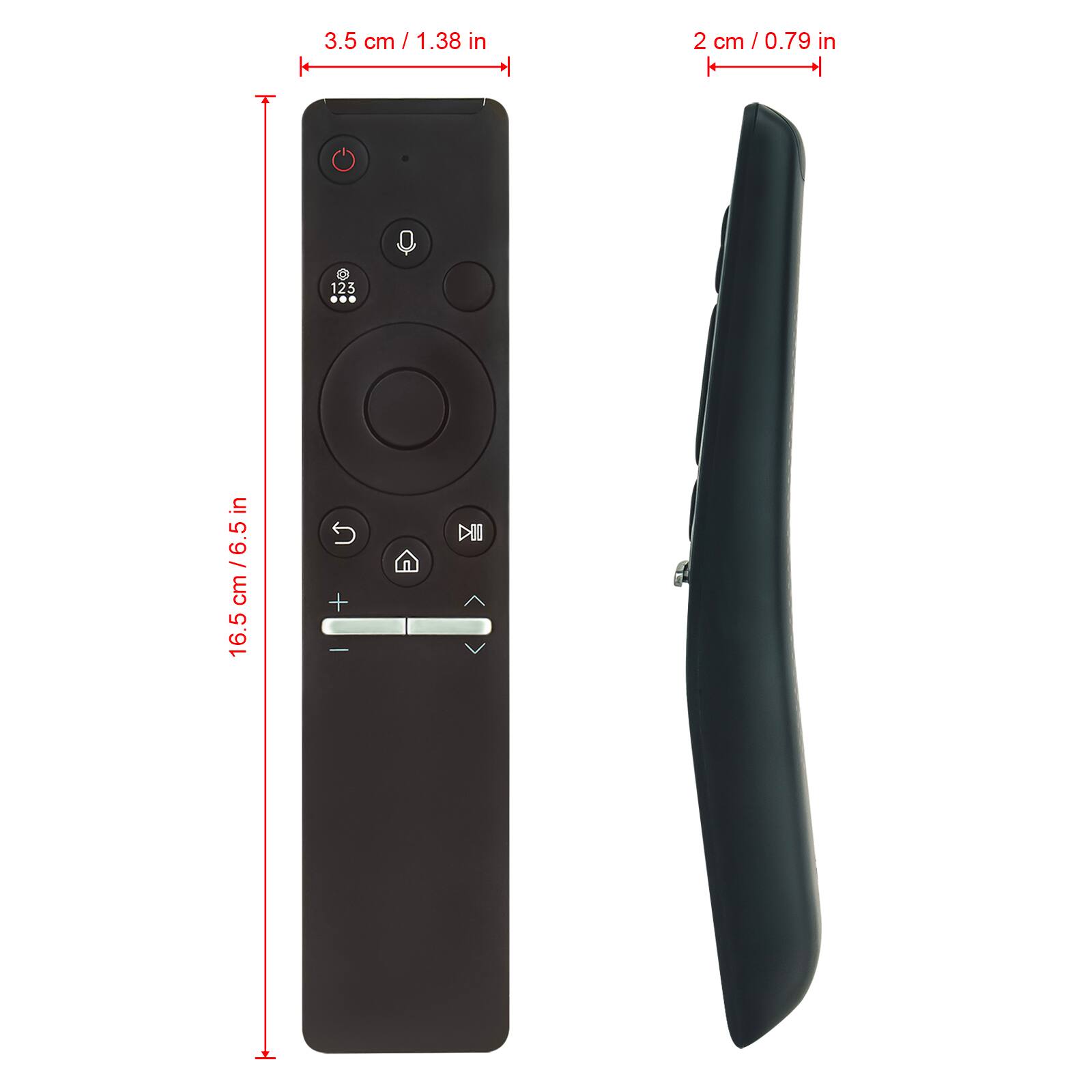 3.5 cm / 1.38 in  
2 cm / 0.79 in  
16.5 cm / 6.5 in