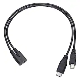 Unique Bargains - Mini USB Female to Type C and Mini USB Male 2-in-1 11.8" Adapter Cable - Black