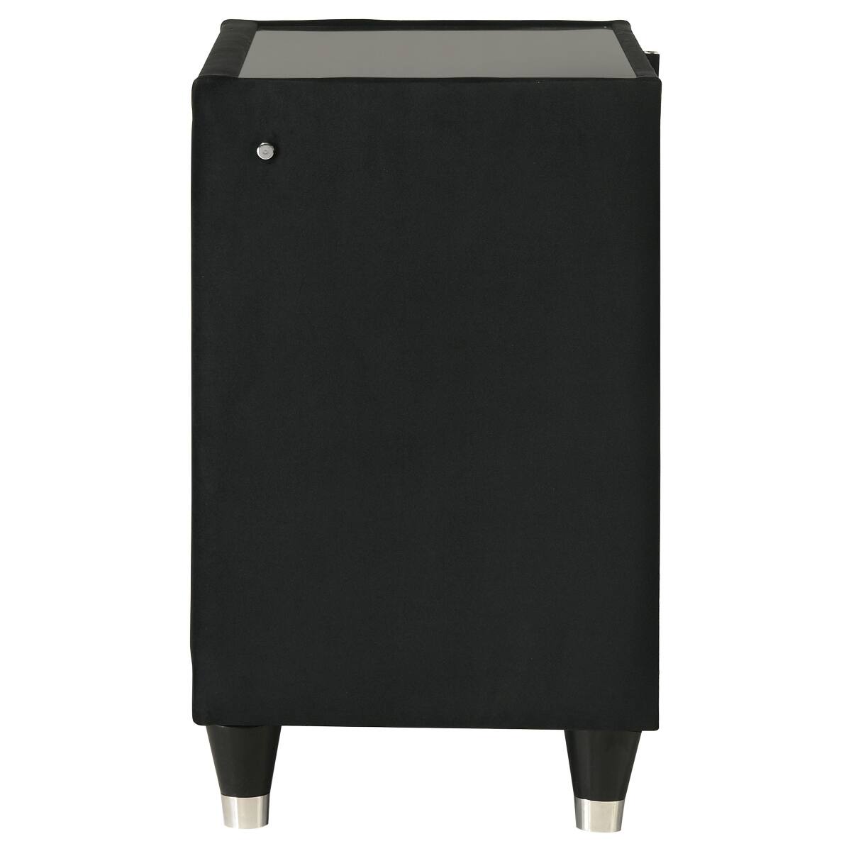 Alt View 2. Loheer - Loheer Black LED Nightstand with USB Charging Ports and Two Drawers - Black.