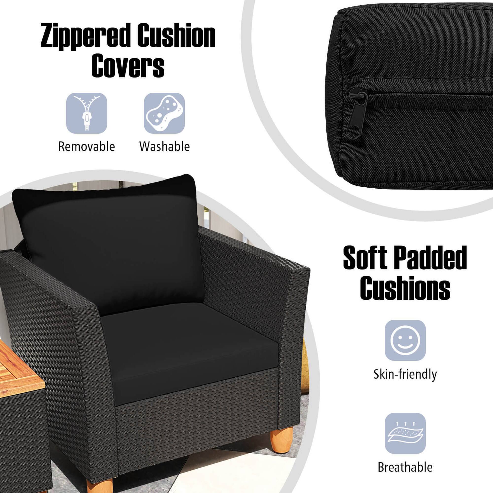 Zippered Cushion Covers: Removable, Washable
Soft Padded Cushions: Skin-friendly, Breathable