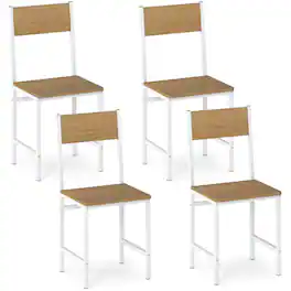 Gymax - Set of 4 Dining Chairs w/Metal Legs Slanted Back Wide Seat for Living Room - Yellow