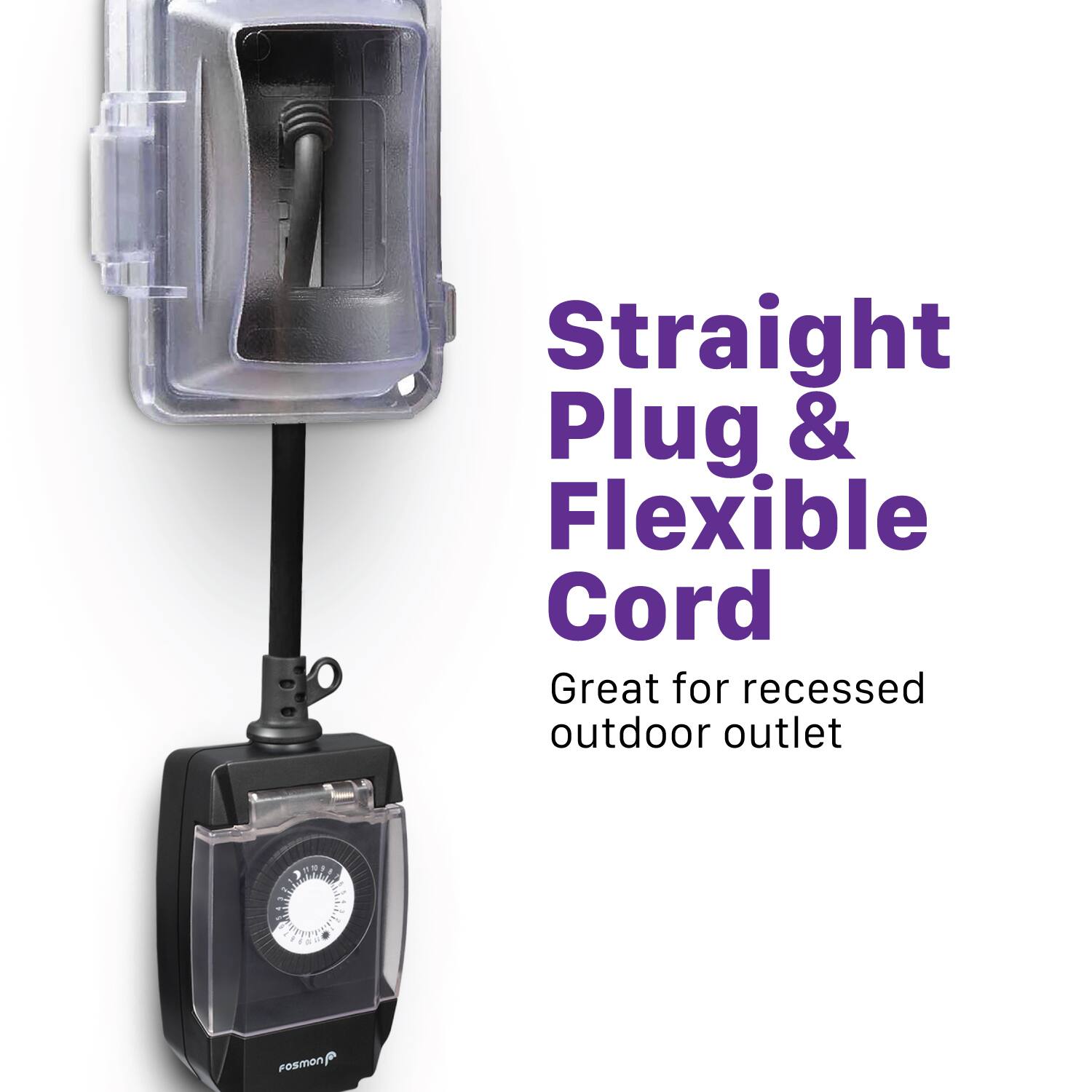 Straight Plug & Flexible Cord
Great for recessed outdoor outlet
FORMON