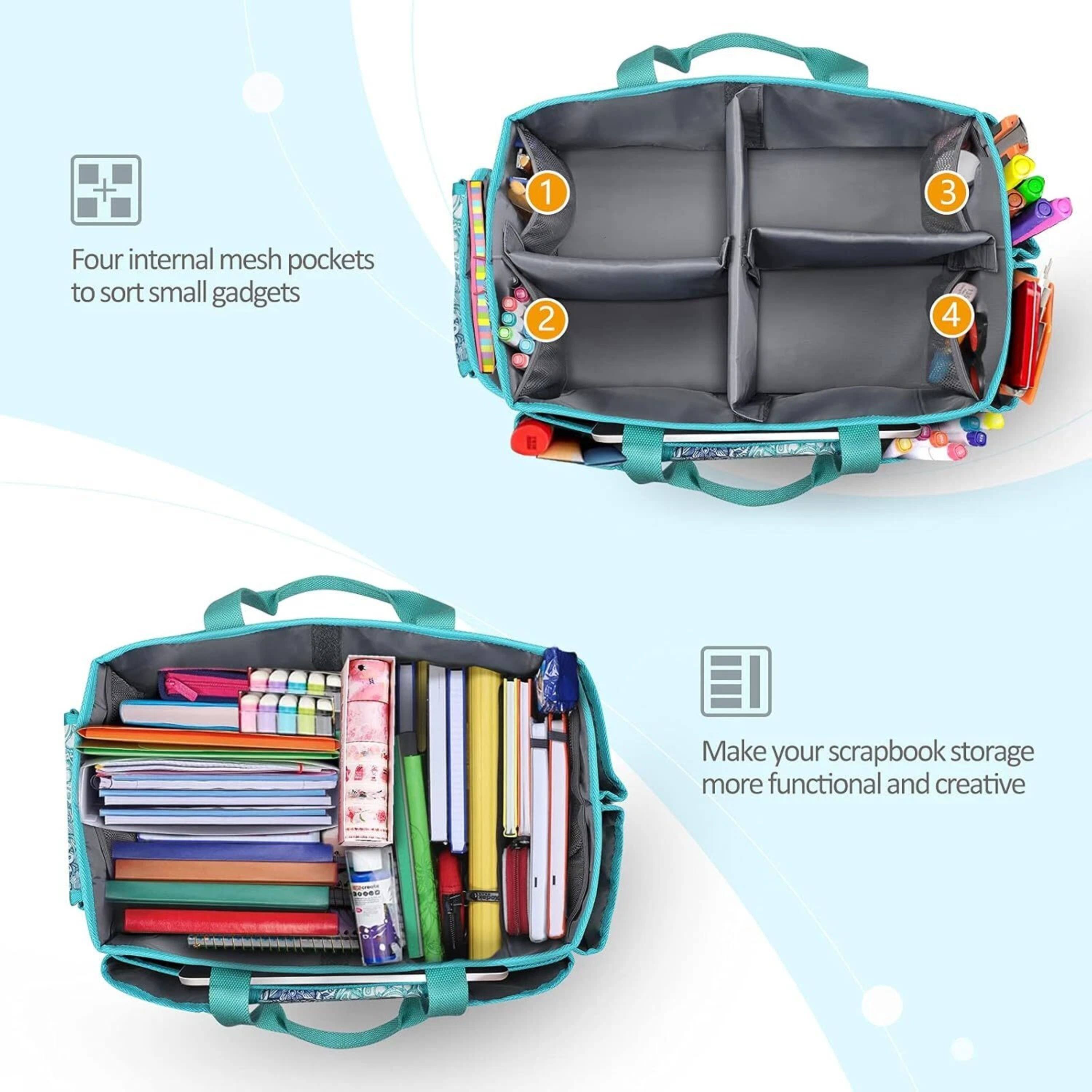 Four internal mesh pockets to sort small gadgets

Make your scrapbook storage more functional and creative