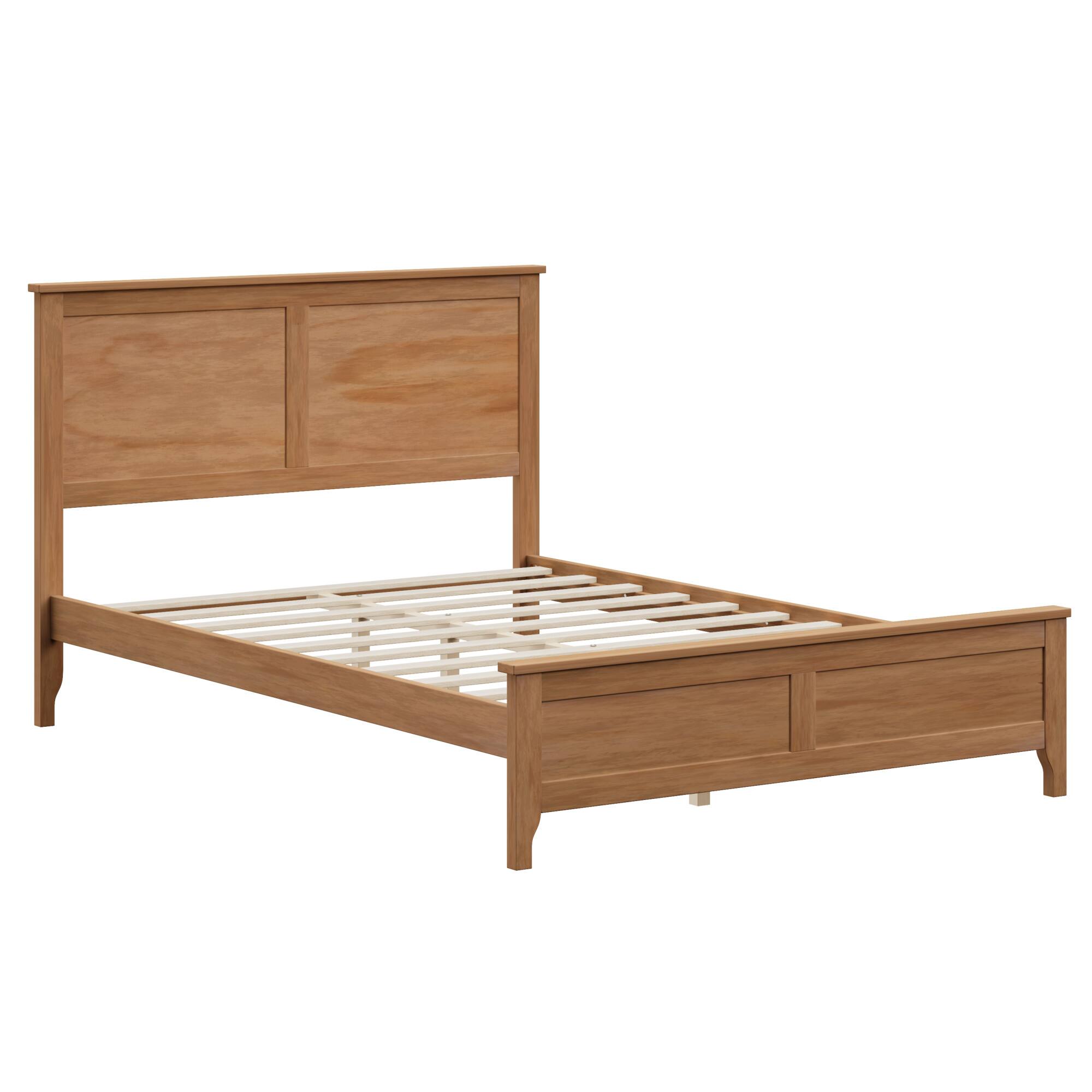 Alt View 1. GOODSILO - Modern Full Size Platform Bed with Solid Wood Construction and Built-in Slat Support System - Seadrift.