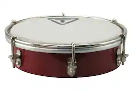 Tycoon Percussion - 6" Wooden Tamborim, Hardwood Shell, Synthetic Head, Brushed Nickel Hardware, Red Finish