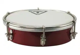 Front. Tycoon Percussion - 6" Wooden Tamborim, Hardwood Shell, Synthetic Head, Brushed Nickel Hardware, Red Finish.