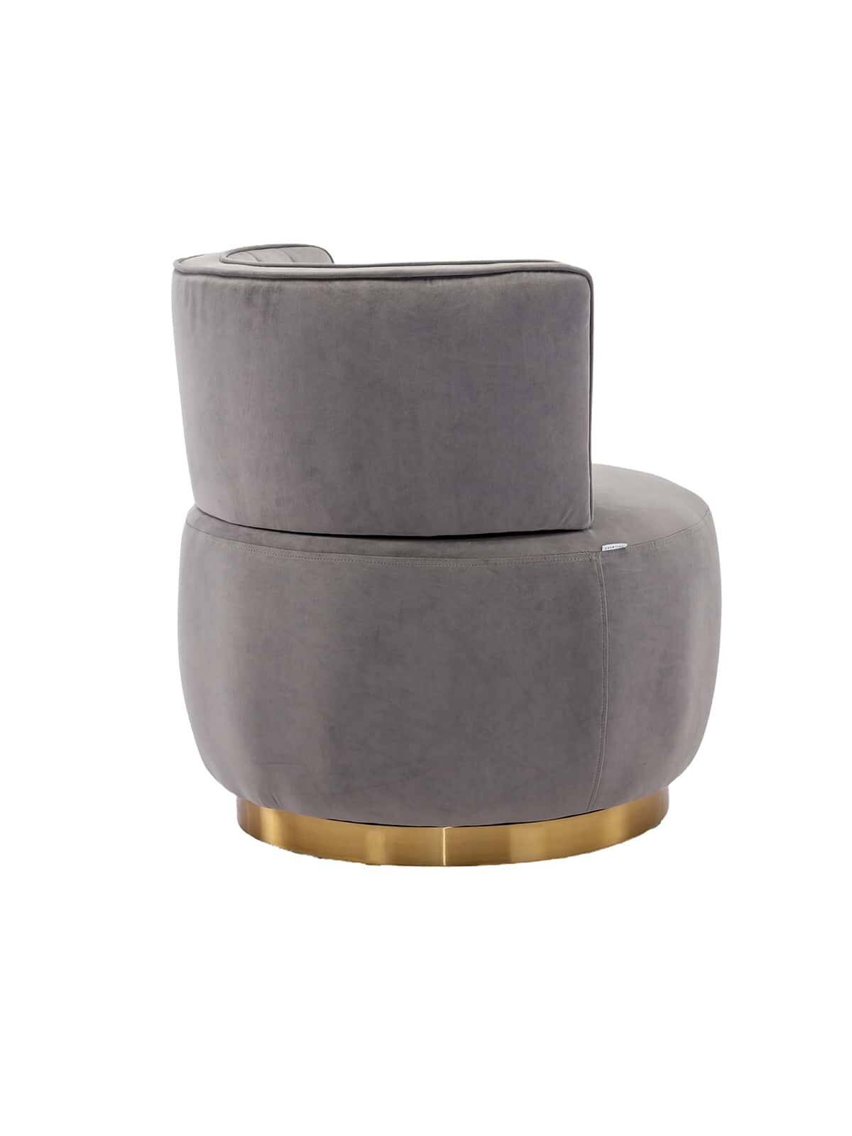 Alt View 5. Trinkets Crazed - Velvet Swivel Accent Barrel Chair, Mid Century Modern Arm Chair 360° Swivel Club Chairs - Gray.
