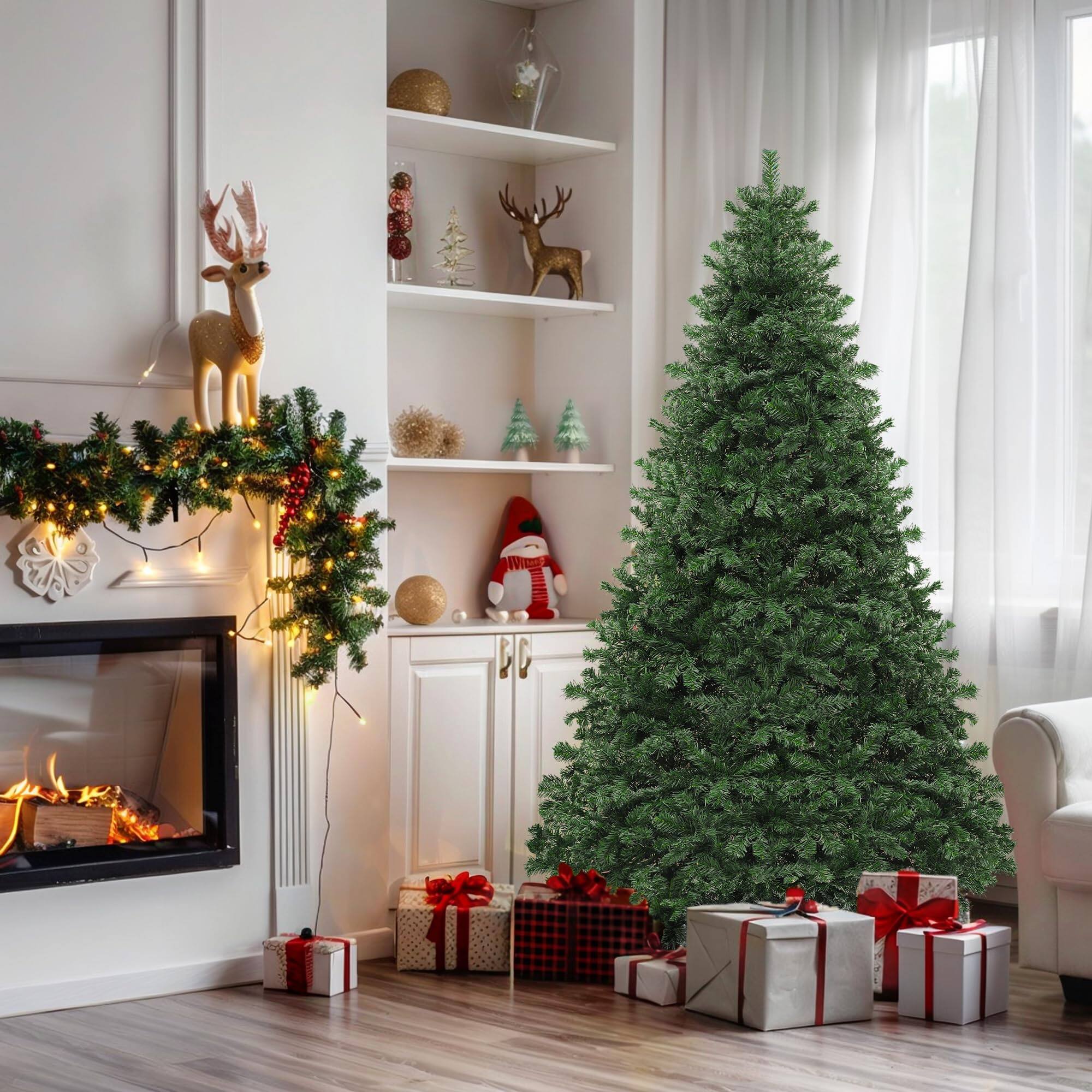 Alt View 8. Skar Audio - Spruce Artificial Christmas Tree Pine With 880 Branch Tips And Metal Hinges Foldable Base For - Green 9ft.