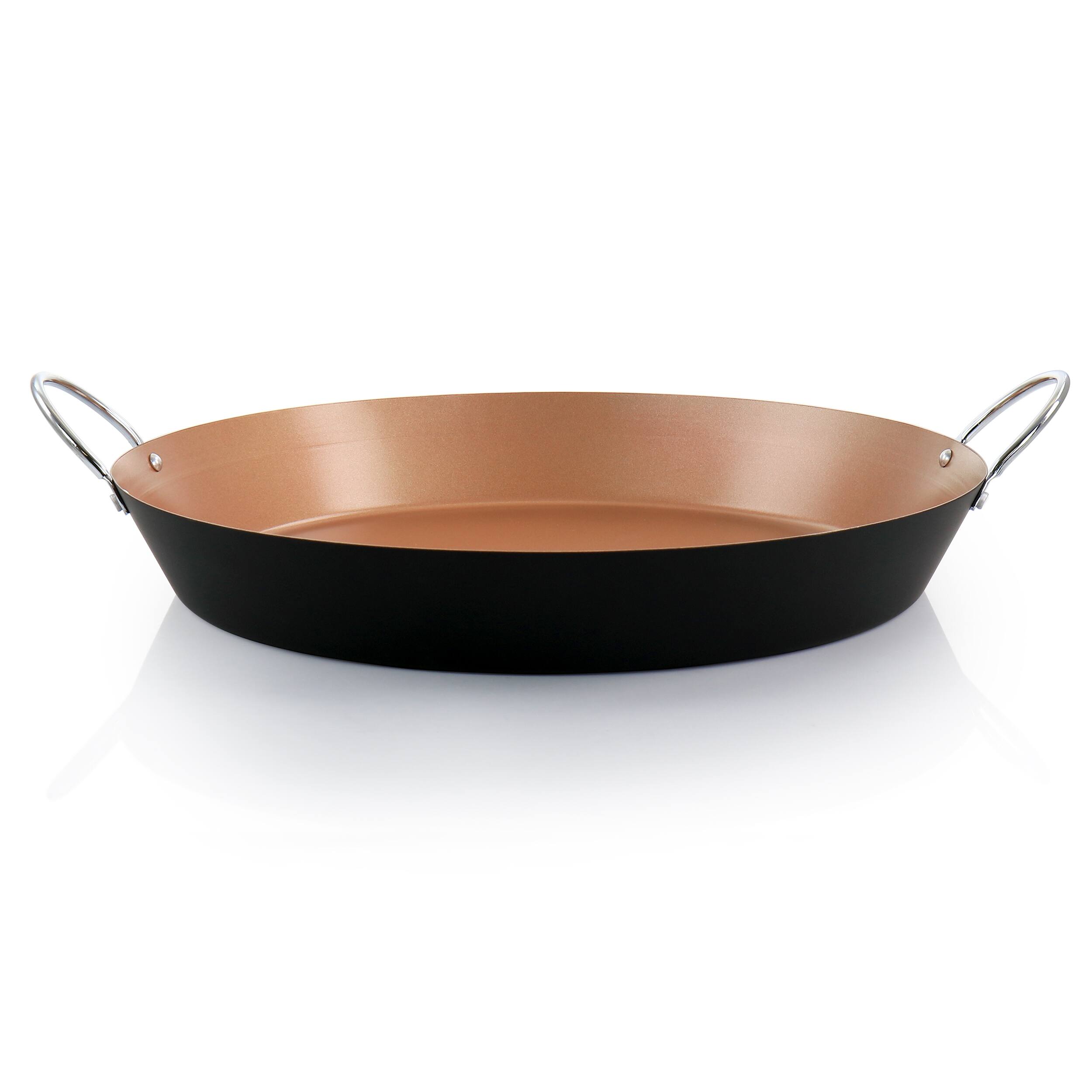 Alt View 1. Oster - Oster Stonefire Carbon Steel Nonstick 16 Inch Paella Pan in Copper - Copper.