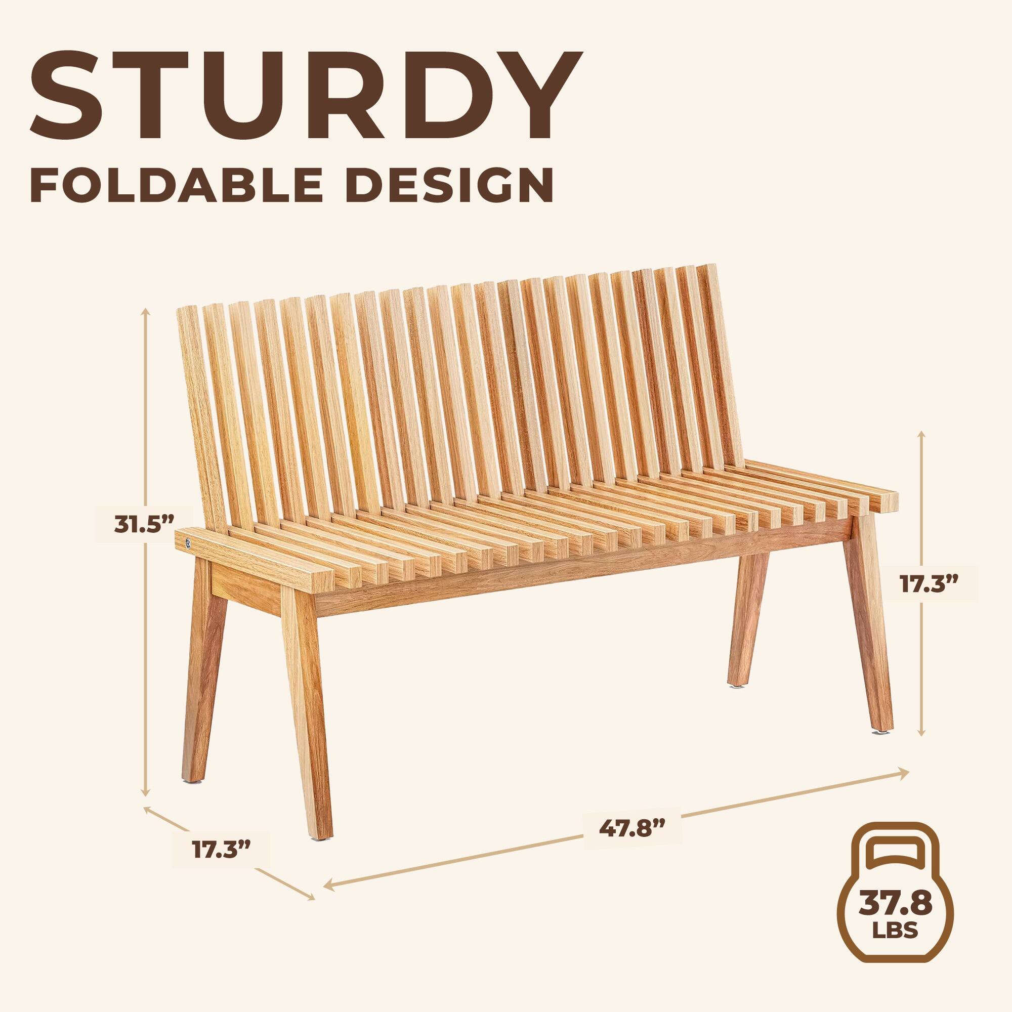 STURDY FOLDABLE DESIGN  
31.5" x 17.3" x 17.3" x 47.8"  
37.8 LBS