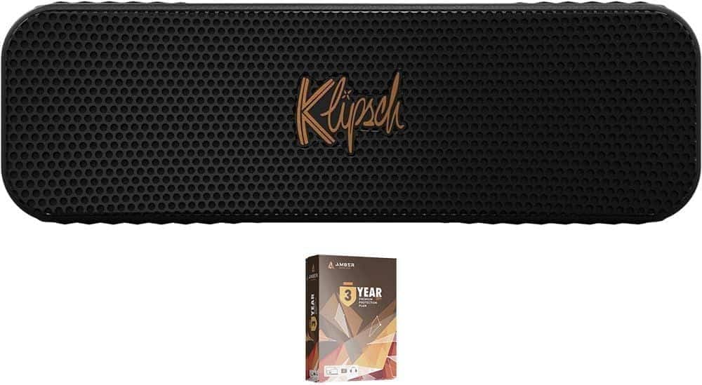 Klipsch - KLIPSCH-DETROIT Portable Bluetooth Speaker with Full Range Audio and a 3 Year Amber Protection Plan (2023) - Black