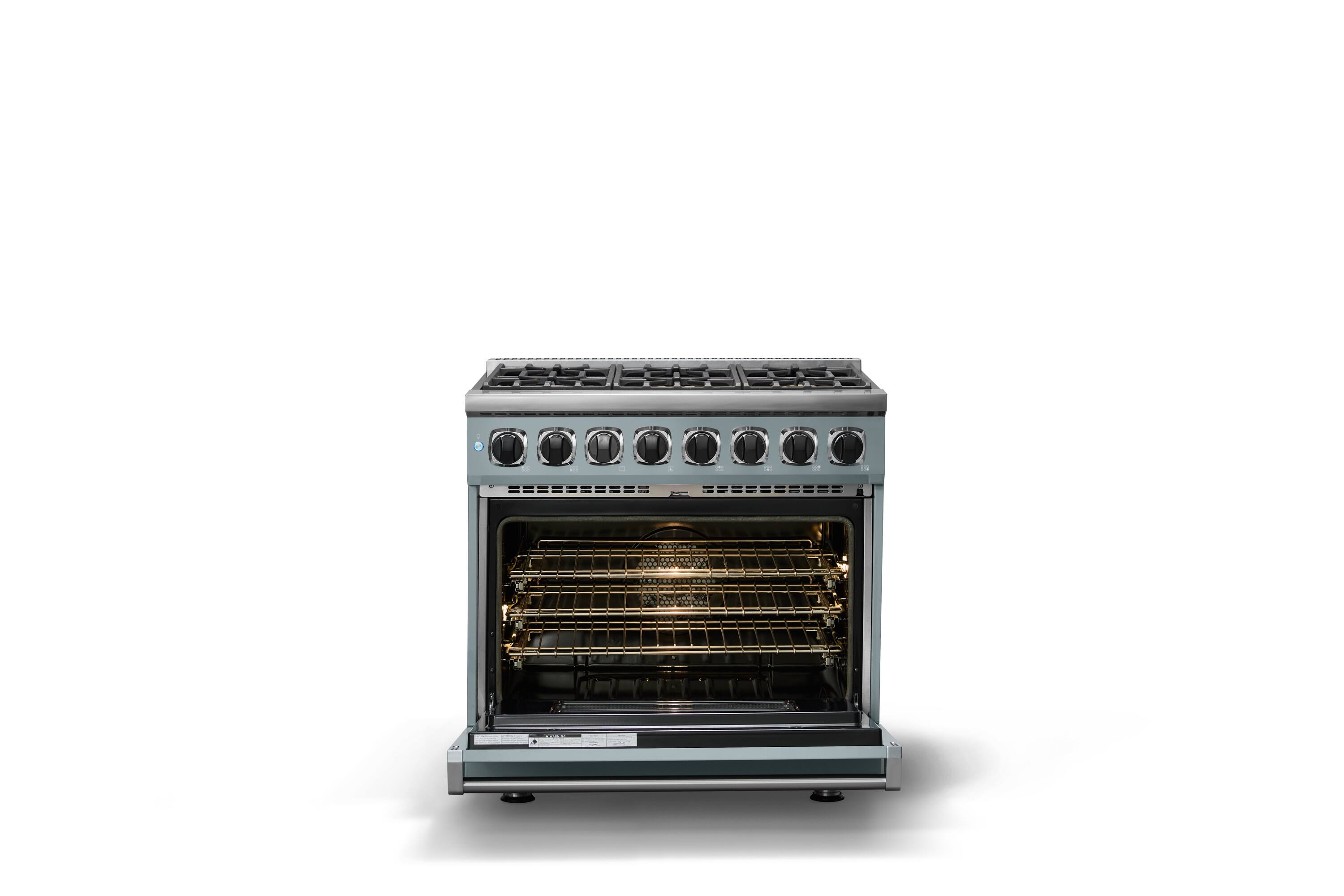 Alt View 2. Viking - 36"W. 7Series  5.6 Cu. Ft. Dual Fuel LP Self-Clean 6 Burner Range-November Sky - November Sky.